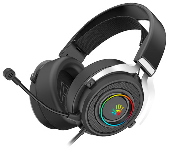 Наушники с микрофоном A4Tech Bloody G535 черный/серебристый 2м мониторные USB оголовье (G535 (BLACK+SILVER) USB) - купить недорого с доставкой в интернет-магазине