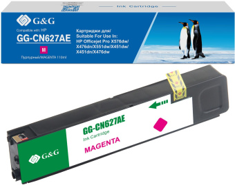 Картридж струйный G&G GG-CN627AE пурпурный (110мл) для HP Officejet Pro X576dw/X476dn/X551dw/X451dw/X451dn/X476dw - купить недорого с доставкой в интернет-магазине