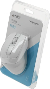 Мышь A4Tech Fstyler FG35 серебристый/белый оптическая 2000dpi беспров. USB 6but (FG35 SILVER) - купить недорого с доставкой в интернет-магазине