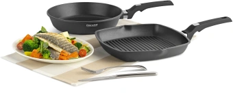 Сковорода Rondell Point RDA-1347 круглая 26см покрытие: TriTitan ручка несъемная (без крышки) графитовый - купить недорого с доставкой в интернет-магазине