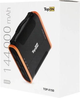 Электростанция портативная TopON TOP-X150 148000mAh 5A QC3.0/PD3.0 4xUSB солн.бат. черный/оранжевый (103764) - купить недорого с доставкой в интернет-магазине