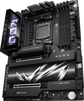 Материнская плата Asus ROG CROSSHAIR X870E HERO SocketAM5 AMD X870E 4xDDR5 ATX AC`97 8ch(7.1) 5Gigabit + 2.5Gigabit Ethernet RAID+HDMI - купить недорого с доставкой в интернет-магазине