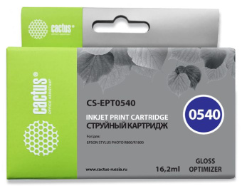 Картридж струйный Cactus CS-EPT0540 T0540 глянец (16.2мл) для Epson Stylus Photo R800/R1800 с чипом - купить недорого с доставкой в интернет-магазине