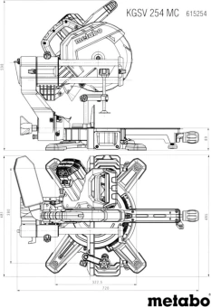 Торцовочная пила Metabo KGSV 254 MC 1800Вт 4500об/мин d=254мм - купить недорого с доставкой в интернет-магазине