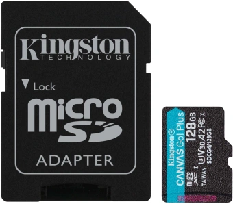 Флеш карта microSDXC 128GB Kingston SDCG4/128GB Canvas Go! Plus V30 A2 + adapter - цена, купить или заказать с доставкой в интернет-магазине Флеш карта microSDXC 128GB Kingston SDCG4/128GB Canvas Go! Plus V30 A2 + adapter - купить недорого с доставкой в интернет-магазине