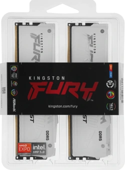 Память DDR5 2x16GB 5600MHz Kingston KF556C36BWEAK2-32 Fury Beast RGB RTL Gaming PC5-44800 CL36 DIMM UDIMM 288-pin 1.25В kit single rank с радиатором Ret - купить недорого с доставкой в интернет-магазине