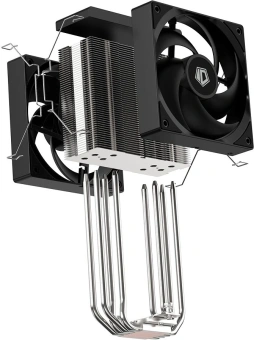Устройство охлаждения(кулер) ID-Cooling SE-214-XT V2 Plus нет подсветки Soc-AM5/AM4/1200/1700/1851 серебристый/черный 4-pin 27.2dB Al+Cu 220W 680gr Ret - купить недорого с доставкой в интернет-магазине