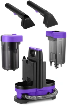 Пылесос моющий Kitfort КТ-5213 450Вт черный/фиолетовый - купить недорого с доставкой в интернет-магазине