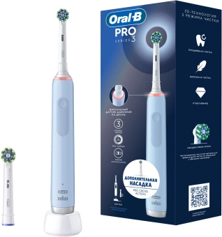 Зубная щетка электрическая Oral-B Vitality Pro 80813238 голубой - купить недорого с доставкой в интернет-магазине