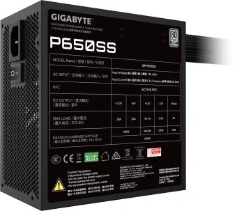 Блок питания Gigabyte ATX 650W GP-P650SS 80+ silver (20+4pin) APFC 120mm fan 5xSATA RTL - купить недорого с доставкой в интернет-магазине