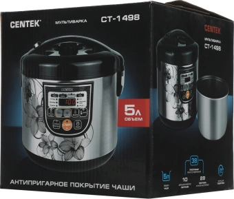 Мультиварка Centek CT-1498 5л 700Вт черный/стальной - купить недорого с доставкой в интернет-магазине