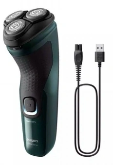 Бритва роторная Philips X3002/00 реж.эл.:3 питан.:аккум. зеленый/черный - купить недорого с доставкой в интернет-магазине