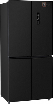 Холодильник Weissgauff WCD 450 XB NoFrost Inverter 2-хкамерн. черный инвертер - купить недорого с доставкой в интернет-магазине