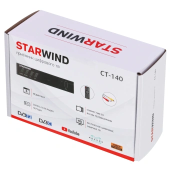 Ресивер DVB-T2 Starwind CT-140 черный - купить недорого с доставкой в интернет-магазине