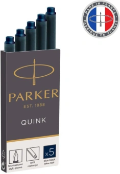 Картридж Parker Quink Z11 (1950385) черный/синие чернила для ручек перьевых (5шт) - купить недорого с доставкой в интернет-магазине