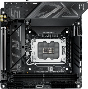 Материнская плата Asus ROG STRIX B860-I GAMING WIFI Soc-1851 Intel B860 2xDDR5 mini-ITX AC`97 8ch(7.1) 2.5Gg RAID+HDMI+DP - купить недорого с доставкой в интернет-магазине