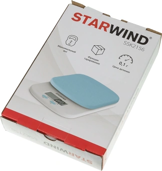 Весы кухонные электронные Starwind SSK2156 макс.вес:2кг голубой - купить недорого с доставкой в интернет-магазине
