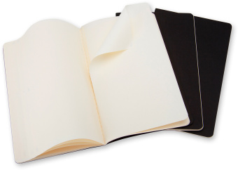 Блокнот Moleskine CAHIER JOURNAL QP318 Large 130х210мм обложка картон 80стр. нелинованный черный (3шт) - купить недорого с доставкой в интернет-магазине