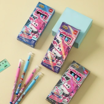 Ручка гелев. Deli Super Wings (EG105-PR) ассорти d=0.5мм фиол. черн. 1стерж. пулевидный пиш. наконечник кругл. резин. манжета - купить недорого с доставкой в интернет-магазине