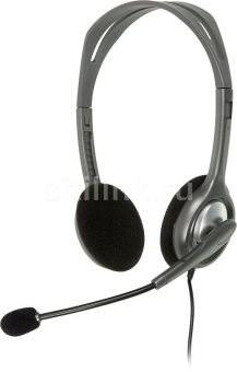 Наушники с микрофоном Logitech H110 темно-серый 1.8м накладные оголовье (981-000472) - купить недорого с доставкой в интернет-магазине