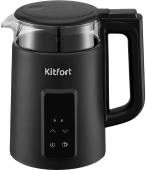 Чайник электрический Kitfort КТ-6714 1.7л. 2200Вт черный корпус: стекло/металл/пластик - купить недорого с доставкой в интернет-магазине