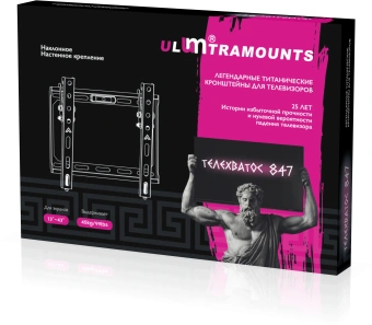 Кронштейн для телевизора Ultramounts UM847 черный 13"-43" макс.45кг настенный наклон - купить недорого с доставкой в интернет-магазине
