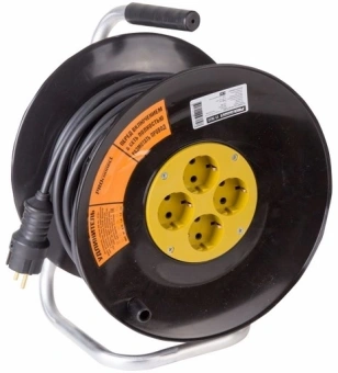 Удлинитель силовой PROconnect Professional (11-7615) 3x2.5кв.мм 4розет. 50м ПВС 16A катушка черный - купить недорого с доставкой в интернет-магазине