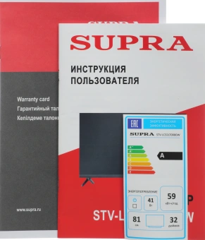 Телевизор LED Supra 32" STV-LC32LT0080W черный HD 60Hz DVB-T DVB-T2 DVB-C DVB-S DVB-S2 USB (RUS) - купить недорого с доставкой в интернет-магазине