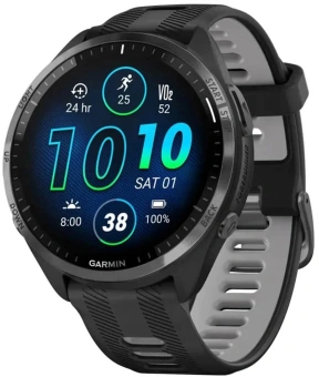 Смарт-часы Garmin Forerunner 965 47мм 1.4" AMOLED корп.черный рем.черный/серый разм.брасл.:135-205мм (010-02809-10) - купить недорого с доставкой в интернет-магазине