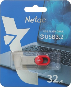 Флеш Диск Netac 32GB UM2 NT03UM2N-032G-32RE USB3.2 серебристый/красный - купить недорого с доставкой в интернет-магазине