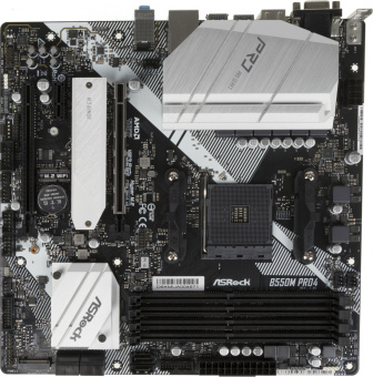 Материнская плата Asrock B550M PRO4 Soc-AM4 AMD B550 4xDDR4 mATX AC`97 8ch(7.1) GbLAN RAID+VGA+HDMI+DP - купить недорого с доставкой в интернет-магазине