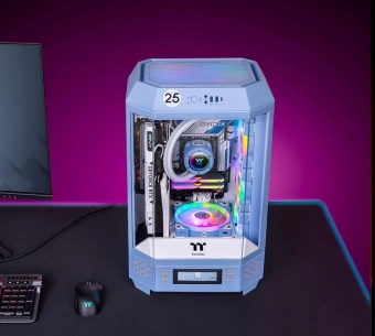 Корпус Thermaltake The Tower 300 Hydrangea голубой без БП mATX 8x120mm 6x140mm 2xUSB3.0 audio bott PSU - купить недорого с доставкой в интернет-магазине