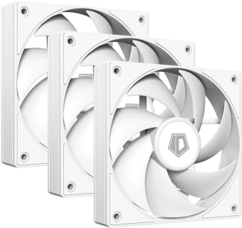 Вентилятор ID-Cooling AF-125-W Trio 120x120x25mm белый 4-pin 14-30dB 170gr Ret - купить недорого с доставкой в интернет-магазине
