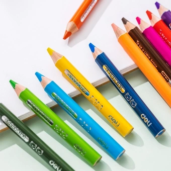 Карандаши цв. Deli EC-134-12 Color Kids трехгран. ассорти 12цв. карт.кор. (12шт) 12 карандашей - купить недорого с доставкой в интернет-магазине