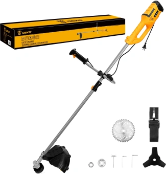 Триммер электрический Deko DKTR1250 MAX 1250Вт разбор.штан. реж.эл.:леска/нож/диск - купить недорого с доставкой в интернет-магазине