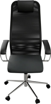 Кресло Метта SU-B-8 черный сиденье черный сетка с подголов. крестов. металл хром - купить недорого с доставкой в интернет-магазине