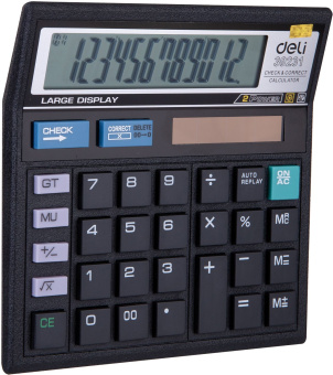 Калькулятор настольный Deli E39231 черный 12-разр. - купить недорого с доставкой в интернет-магазине