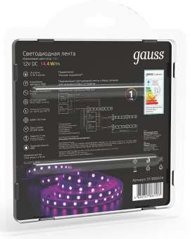 Лента светодиод. Gauss SMD 5м (311000414) - купить недорого с доставкой в интернет-магазине