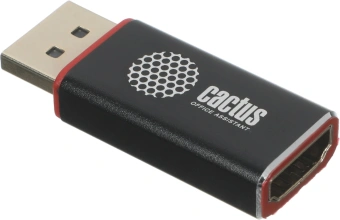 Переходник аудио-видео Cactus CS-DP-HDMI-ADR DisplayPort (m)/HDMI (f) позолоч.конт. черный - купить недорого с доставкой в интернет-магазине