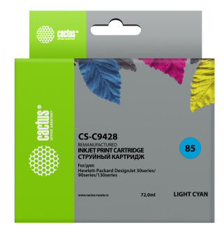 Картридж струйный Cactus CS-C9428 №85 светло-голубой (72мл) для HP DJ 30/130 с чипом - купить недорого с доставкой в интернет-магазине
