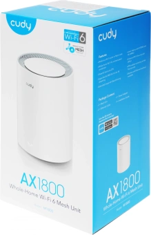 Бесшовный Mesh роутер Cudy M1800 (M1800(1-PACK)) AX1800 10/100/1000BASE-TX белый - цена, купить или заказать с доставкой в интернет-магазине Бесшовный Mesh роутер Cudy M1800 (M1800(1-PACK)) AX1800 10/100/1000BASE-TX белый - купить недорого с доставкой в интернет-магазине