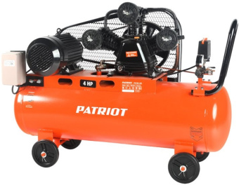 Компрессор поршневой Patriot PTR 100-670 масляный 670л/мин 100л 3000Вт оранжевый - купить недорого с доставкой в интернет-магазине
