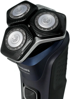Бритва роторная Philips Series 5000 S5885/10 реж.эл.:3 питан.:аккум. черный/синий - купить недорого с доставкой в интернет-магазине