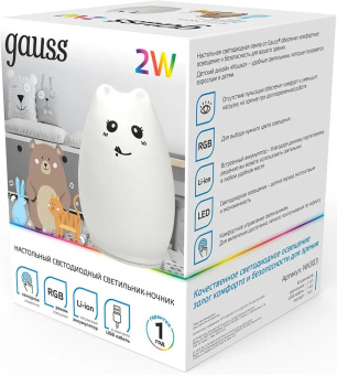 Ночник Gauss NN303 кошка белый - купить недорого с доставкой в интернет-магазине