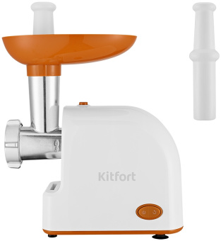 Мясорубка Kitfort КТ-2113-1 1000Вт белый/оранжевый - купить недорого с доставкой в интернет-магазине
