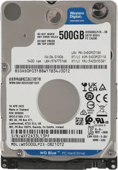 Жесткий диск WD SATA-III 500GB WD5000LPZX Notebook/Desktop Blue (5400rpm) 128Mb 2.5" - купить недорого с доставкой в интернет-магазине