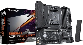 Материнская плата Gigabyte B550M X A ELITE WF7 Soc-AM4 AMD B550 4xDDR4 mATX AC`97 8ch(7.1) 2.5Gg RAID+HDMI+DP - купить недорого с доставкой в интернет-магазине
