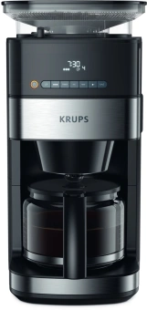 Кофеварка капельная Krups Grind Aroma KM832810 1000Вт черный/серебристый - купить недорого с доставкой в интернет-магазине