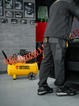 Компрессор поршневой Denzel DKV2200/50,Х-PRO масляный 400л/мин 50л 2200Вт желтый/черный - купить недорого с доставкой в интернет-магазине