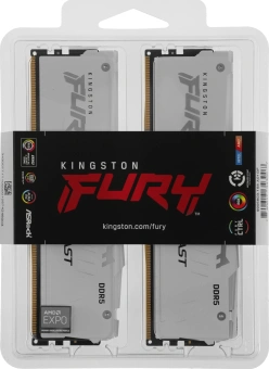 Память DDR5 2x16GB 6400MHz Kingston KF564C32BWEAK2-32 Fury Beast RGB RTL Gaming PC5-51200 CL32 DIMM 288-pin 1.4В kit dual rank с радиатором Ret - купить недорого с доставкой в интернет-магазине